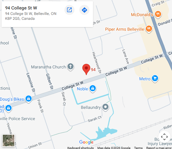 Map showing Jack Slim's location on College St W